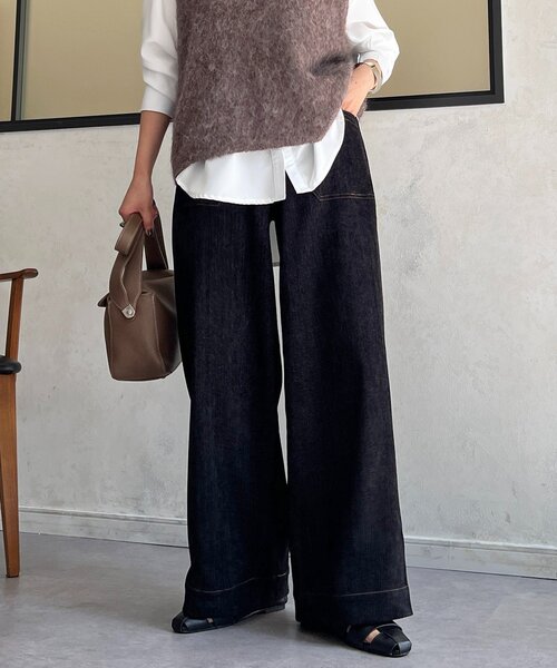 un dix cors(アンディコール)の「デニムライクベロアワイドパンツ(その他パンツ・レディース・ネイビー/ブラック/サックスブルー・FREE)」の21枚目の写真