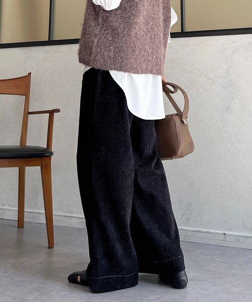 un dix cors(アンディコール)の「デニムライクベロアワイドパンツ(その他パンツ・レディース・ネイビー/ブラック/サックスブルー・FREE)」の17枚目の写真