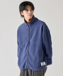 earthy（アーシー）の「【DISCUS】 フリーススタンドカラー配色ZIP ジャケット（ブルゾン）」