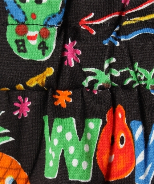 CHUBBYGANG（チャビーギャング）の「CHUBBYGANG×Rob Kidneyコラボアロハ柄　ノースリーブワンピース（ワンピース・キッズ・ブラック/ホワイト・100/120/110/130/90/80）」の7枚目の写真