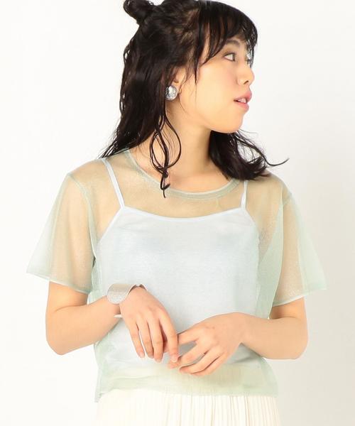 Another Edition（アナザーエディション）の「シースルーショートスリーブプルオーバー/AEMFC シースルー SSL PO◆（Tシャツ/カットソー・レディース・ブラック/ナチュラル/ライム・FREE）」の4枚目の写真