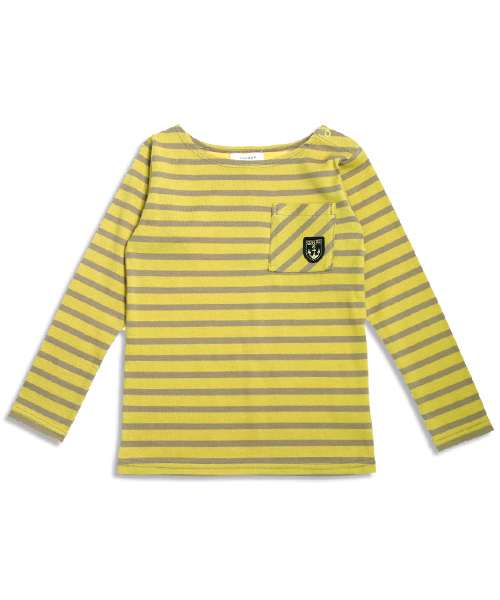 Seraph（セラフ）の「ボーダーＴシャツ（Tシャツ/カットソー・キッズ・レッド/イエロー/ブラック/ネイビー/グリーン・140/110/130/95/120/80/90/100）」の4枚目の写真