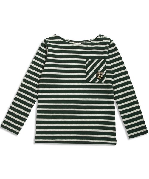 Seraph（セラフ）の「ボーダーＴシャツ（Tシャツ/カットソー・キッズ・レッド/イエロー/ブラック/ネイビー/グリーン・140/110/130/95/120/80/90/100）」の10枚目の写真