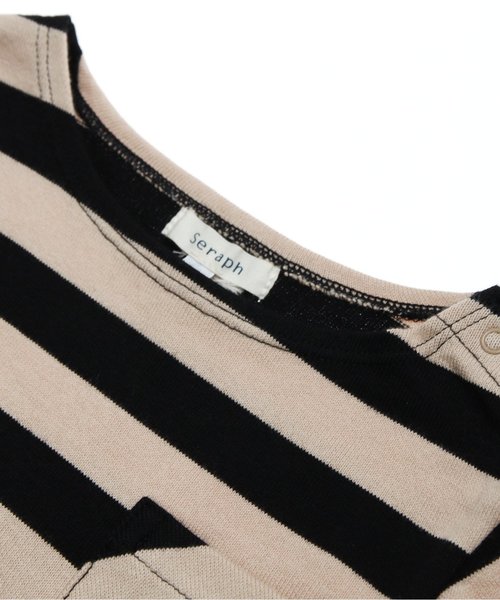 Seraph（セラフ）の「ボーダーＴシャツ（Tシャツ/カットソー・キッズ・レッド/イエロー/ブラック/ネイビー/グリーン・140/110/130/95/120/80/90/100）」の8枚目の写真
