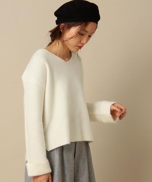 Another Edition（アナザーエディション）の「Ｖネックニットプルオーバー/ AEBFC W/N V/N PO◆（ニット/セーター・レディース・ホワイト/グレー/ロイヤルブルー/マスタード/ピンク・フリー）」の2枚目の写真