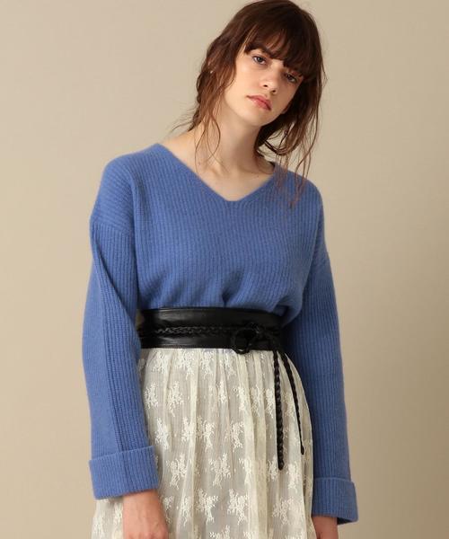 Another Edition（アナザーエディション）の「Ｖネックニットプルオーバー/ AEBFC W/N V/N PO◆（ニット/セーター・レディース・ホワイト/グレー/ロイヤルブルー/マスタード/ピンク・フリー）」の8枚目の写真