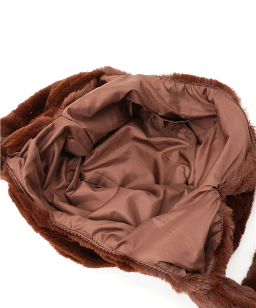 WEGO（ウィゴー）の「WEGO/ファーショッパートートバッグ（トートバッグ・レディース・ブラック/ピンク/ブラウン/グレー・FREE）」の7枚目の写真