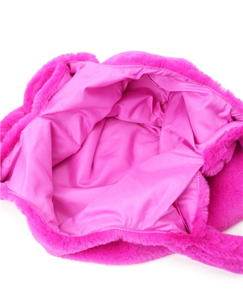 WEGO（ウィゴー）の「WEGO/ファーショッパートートバッグ（トートバッグ・レディース・ブラック/ピンク/ブラウン/グレー・FREE）」の9枚目の写真