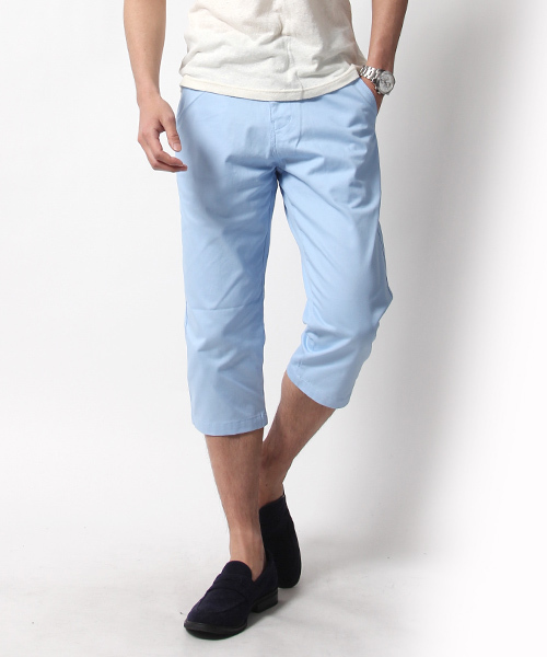 Rocky Monroe（ロッキーモンロー）の「ナチュラルストレッチツイル テーパードクロップドパンツ（チノパンツ・メンズ・ブルー/ネイビー/ベージュ/オリーブ/ライトピンク/レッド/ブラック/サックスブルー/エメラルド/グレー/ホワイト/ブラウン/ワンウォッシュ/グレイッシュブルー/ミント/グリーン・L/M/LL/XXL）」の11枚目の写真