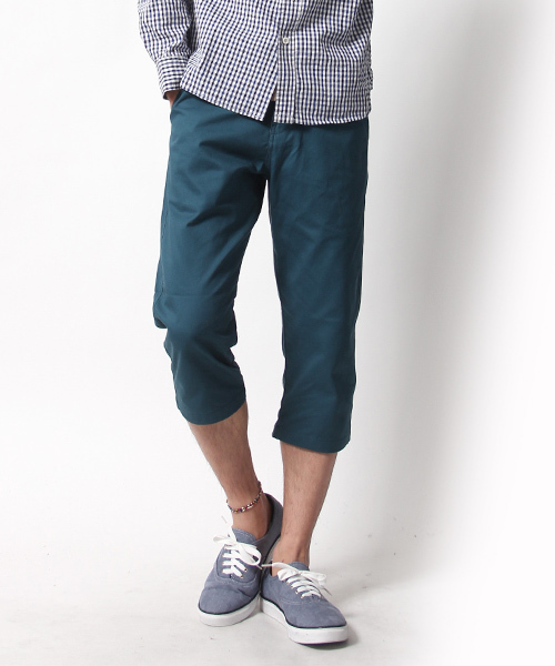 Rocky Monroe（ロッキーモンロー）の「ナチュラルストレッチツイル テーパードクロップドパンツ（チノパンツ・メンズ・ブルー/ネイビー/ベージュ/オリーブ/ライトピンク/レッド/ブラック/サックスブルー/エメラルド/グレー/ホワイト/ブラウン/ワンウォッシュ/グレイッシュブルー/ミント/グリーン・L/M/LL/XXL）」の8枚目の写真