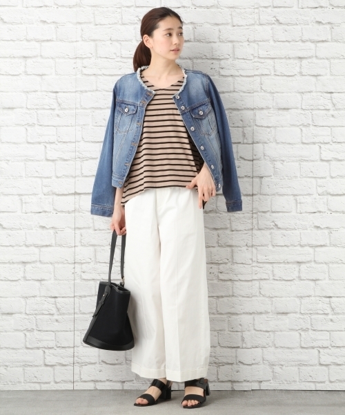 LEPSIM(レプシィム)の「ボーダーヘムラインVネックプルオーバーSS 748974(Tシャツ/カットソー・レディース・ブラック系その他/ホワイト系その他/ベージュ系その他・FREE)」の6枚目の写真