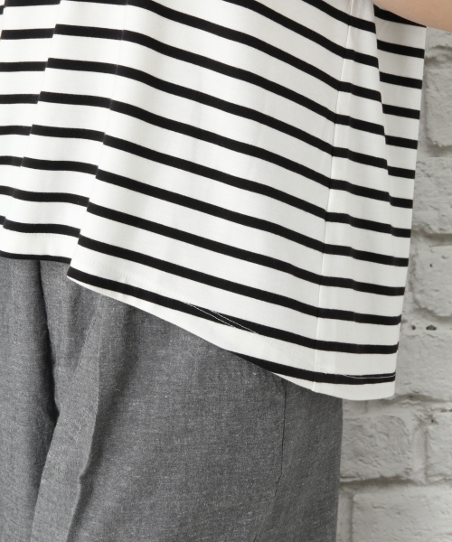 LEPSIM(レプシィム)の「ボーダーヘムラインVネックプルオーバーSS 748974(Tシャツ/カットソー・レディース・ブラック系その他/ホワイト系その他/ベージュ系その他・FREE)」の12枚目の写真