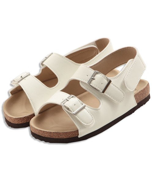 Ampersand（アンパサンド）の「トドラーダブルベルトサンダル（サンダル・キッズ・ブラウン/オフホワイト/シルバー・20/16/19/18/21/17）」の2枚目の写真