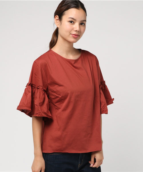 cepo（セポ）の「フリルスリーブプルオーバー（Tシャツ/カットソー・レディース・オフホワイト/ホワイト系その他/レッド/ブラック/マスタード・M）」の17枚目の写真