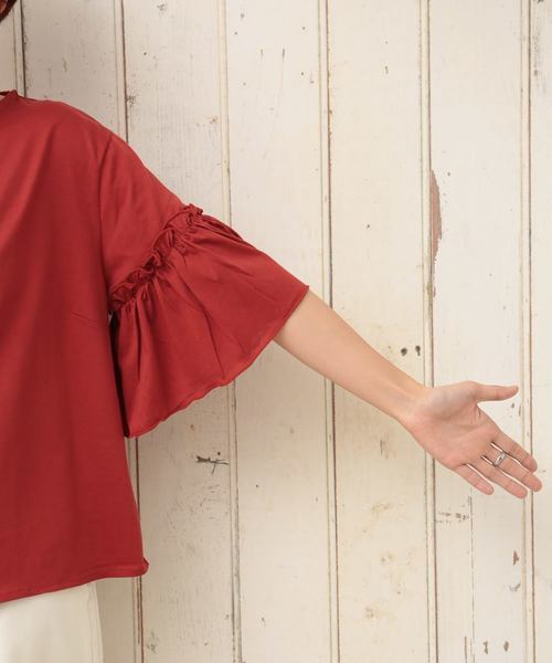 cepo（セポ）の「フリルスリーブプルオーバー（Tシャツ/カットソー・レディース・オフホワイト/ホワイト系その他/レッド/ブラック/マスタード・M）」の16枚目の写真