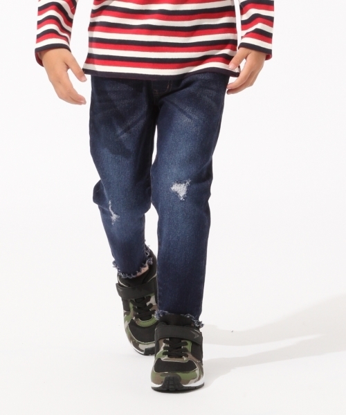 GLOBAL WORK（グローバルワーク）の「【キッズ】スソカットオフスリムパンツ/765055 （デニムパンツ・キッズ・ブルー/ブラック/ネイビー・MEDIUM/SMALL/XX-LARGE/X-LARGE/LARGE）」の2枚目の写真