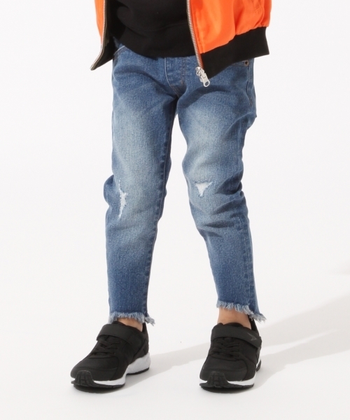 GLOBAL WORK（グローバルワーク）の「【キッズ】スソカットオフスリムパンツ/765055 （デニムパンツ・キッズ・ブルー/ブラック/ネイビー・MEDIUM/SMALL/XX-LARGE/X-LARGE/LARGE）」の3枚目の写真