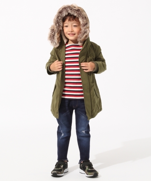 GLOBAL WORK（グローバルワーク）の「【キッズ】スソカットオフスリムパンツ/765055 （デニムパンツ・キッズ・ブルー/ブラック/ネイビー・MEDIUM/SMALL/XX-LARGE/X-LARGE/LARGE）」の6枚目の写真