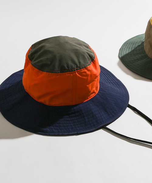 WEGO（ウィゴー）の「WEGO/カラーブロックサファリハット（ハット・メンズ・オレンジ/イエロー・FREE）」の2枚目の写真