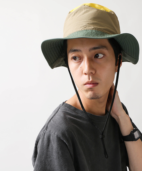 WEGO（ウィゴー）の「WEGO/カラーブロックサファリハット（ハット・メンズ・オレンジ/イエロー・FREE）」の4枚目の写真