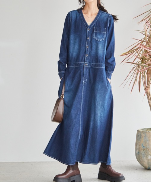 むん ロングワンピース .-- PUMPKIN （オレンジ） -MANGO - マンゴ公式