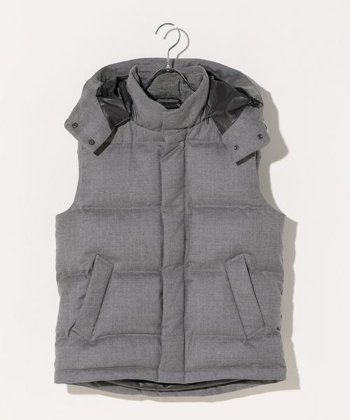 green label relaxing（グリーンレーベルリラクシング）の「SC タスマニア フード ダウンベスト ＜フード取り外し可能＞ ◆（ダウンベスト・メンズ・ライトグレー/ナチュラル/ネイビー・SMALL/LARGE/X-LARGE/MEDIUM）」の19枚目の写真