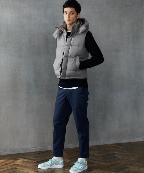 green label relaxing（グリーンレーベルリラクシング）の「SC タスマニア フード ダウンベスト ＜フード取り外し可能＞ ◆（ダウンベスト・メンズ・ライトグレー/ナチュラル/ネイビー・SMALL/LARGE/X-LARGE/MEDIUM）」の12枚目の写真