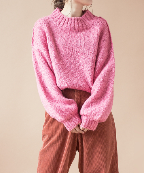 SHIPS BLUESTORE（シップスブルーストア）の「SHIPS BLUESTORE:モコモコニット◇（ニット/セーター・レディース・ホワイト/ライトグレー/ブラウン/ピンク・ONE SIZE）」の4枚目の写真