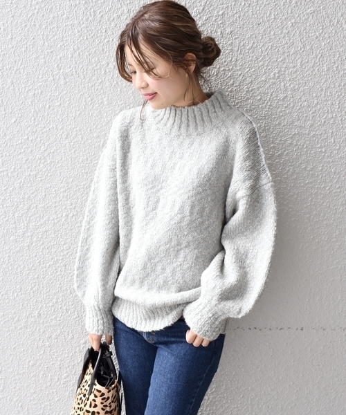 SHIPS BLUESTORE（シップスブルーストア）の「SHIPS BLUESTORE:モコモコニット◇（ニット/セーター・レディース・ホワイト/ライトグレー/ブラウン/ピンク・ONE SIZE）」の3枚目の写真