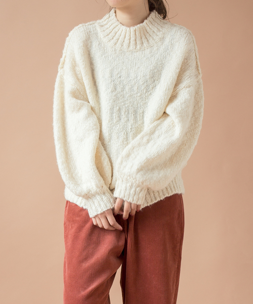 SHIPS BLUESTORE（シップスブルーストア）の「SHIPS BLUESTORE:モコモコニット◇（ニット/セーター・レディース・ホワイト/ライトグレー/ブラウン/ピンク・ONE SIZE）」の6枚目の写真