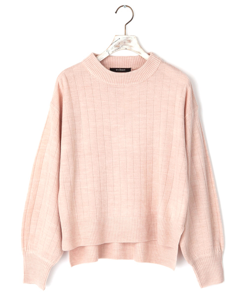 w closet（ダブルクローゼット）の「カシミヤタッチワイドリブハイネックプルオーバー（ニット/セーター・レディース・ホワイト/ブラック/グレー/ピンク/ミント/ピンクベージュ・FREE）」の6枚目の写真