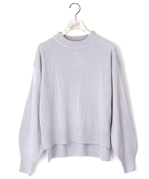 w closet（ダブルクローゼット）の「カシミヤタッチワイドリブハイネックプルオーバー（ニット/セーター・レディース・ホワイト/ブラック/グレー/ピンク/ミント/ピンクベージュ・FREE）」の4枚目の写真