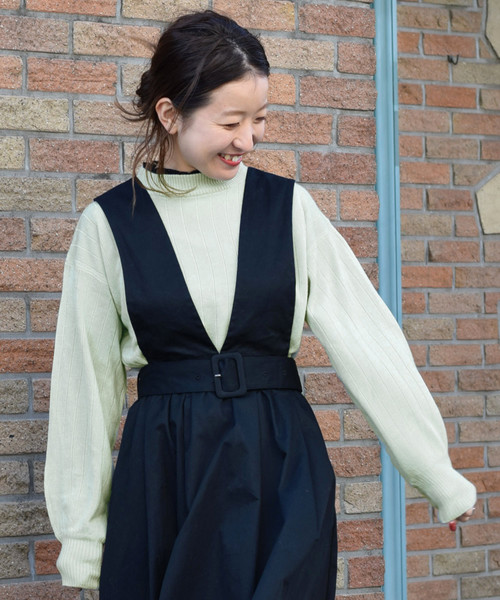 w closet（ダブルクローゼット）の「カシミヤタッチワイドリブハイネックプルオーバー（ニット/セーター・レディース・ホワイト/ブラック/グレー/ピンク/ミント/ピンクベージュ・FREE）」の5枚目の写真