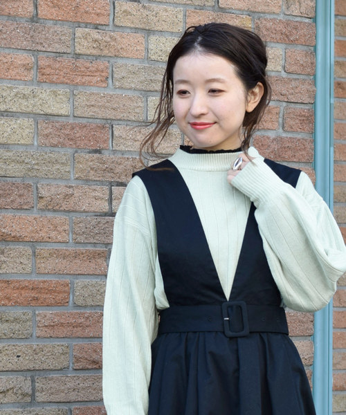 w closet（ダブルクローゼット）の「カシミヤタッチワイドリブハイネックプルオーバー（ニット/セーター・レディース・ホワイト/ブラック/グレー/ピンク/ミント/ピンクベージュ・FREE）」の14枚目の写真