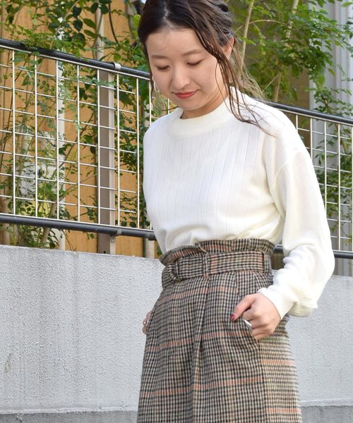 w closet（ダブルクローゼット）の「カシミヤタッチワイドリブハイネックプルオーバー（ニット/セーター・レディース・ホワイト/ブラック/グレー/ピンク/ミント/ピンクベージュ・FREE）」の16枚目の写真