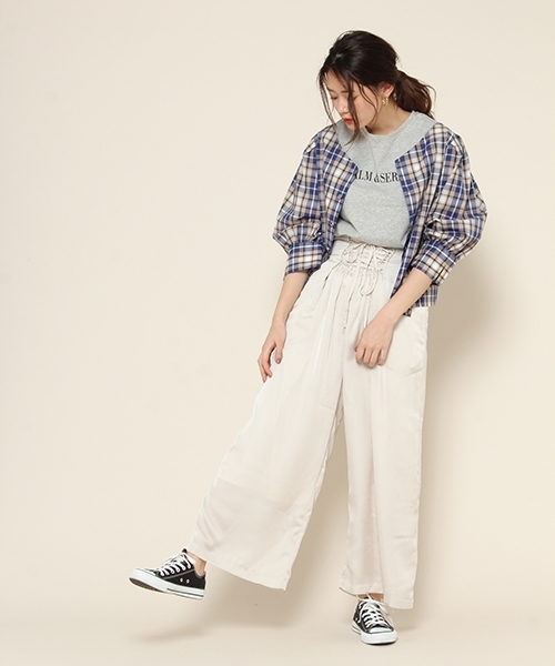 PAGEBOY（ページボーイ）の「マドラスチェック2wayブラウス（シャツ/ブラウス・レディース・ブラウン系その他/ブルー系その他/ピンク系その他・FREE）」の9枚目の写真