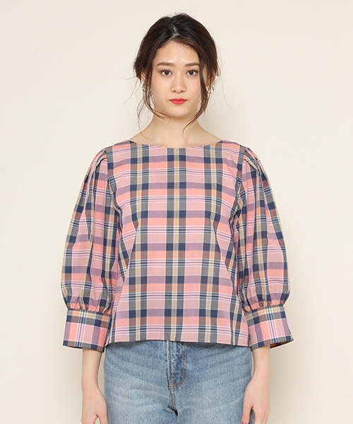 PAGEBOY（ページボーイ）の「マドラスチェック2wayブラウス（シャツ/ブラウス・レディース・ブラウン系その他/ブルー系その他/ピンク系その他・FREE）」の17枚目の写真