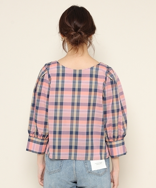 PAGEBOY（ページボーイ）の「マドラスチェック2wayブラウス（シャツ/ブラウス・レディース・ブラウン系その他/ブルー系その他/ピンク系その他・FREE）」の15枚目の写真
