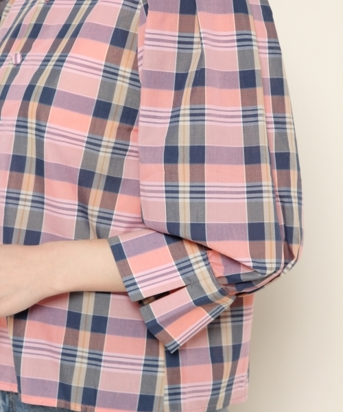 PAGEBOY（ページボーイ）の「マドラスチェック2wayブラウス（シャツ/ブラウス・レディース・ブラウン系その他/ブルー系その他/ピンク系その他・FREE）」の10枚目の写真