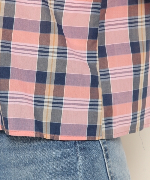 PAGEBOY（ページボーイ）の「マドラスチェック2wayブラウス（シャツ/ブラウス・レディース・ブラウン系その他/ブルー系その他/ピンク系その他・FREE）」の8枚目の写真