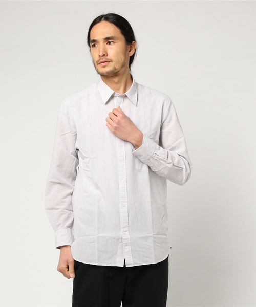 BPQC(ビーピーキューシー)の「テンセル混 レギュラーカラーシャツ(シャツ/ブラウス・メンズ・ネイビー/ブルー系その他/ライトグレー・L/LL/M)」の2枚目の写真