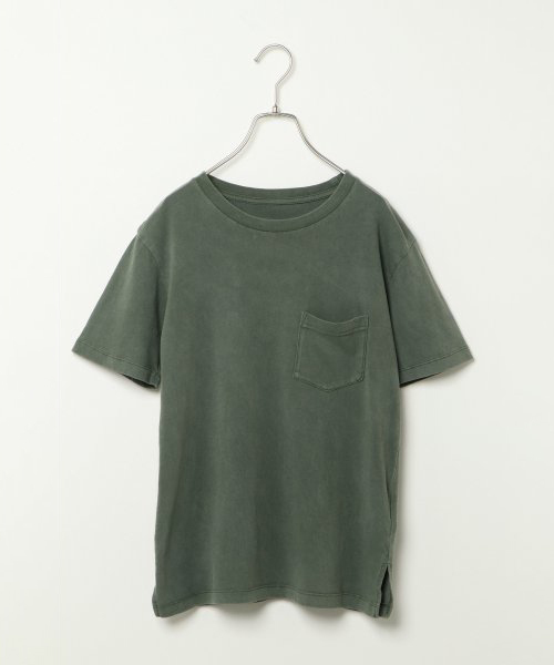 VENCEEXCHANGE(ヴァンスエクスチェンジ)の「天竺ウォッシュ加工Tシャツ (Tシャツ/カットソー・レディース・ブラック/ベージュ/オフホワイト/ライトカーキ/ブルー/ピンク・M)」の5枚目の写真