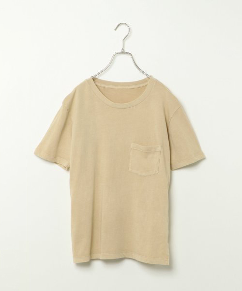 VENCEEXCHANGE(ヴァンスエクスチェンジ)の「天竺ウォッシュ加工Tシャツ (Tシャツ/カットソー・レディース・ブラック/ベージュ/オフホワイト/ライトカーキ/ブルー/ピンク・M)」の4枚目の写真