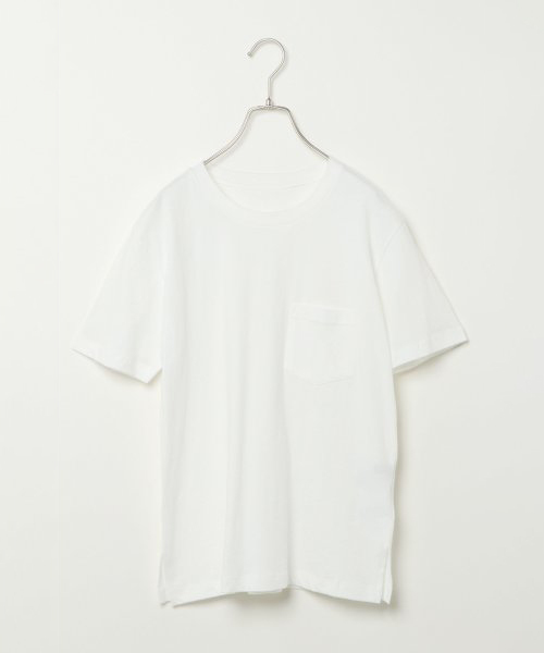 VENCEEXCHANGE(ヴァンスエクスチェンジ)の「天竺ウォッシュ加工Tシャツ (Tシャツ/カットソー・レディース・ブラック/ベージュ/オフホワイト/ライトカーキ/ブルー/ピンク・M)」の2枚目の写真