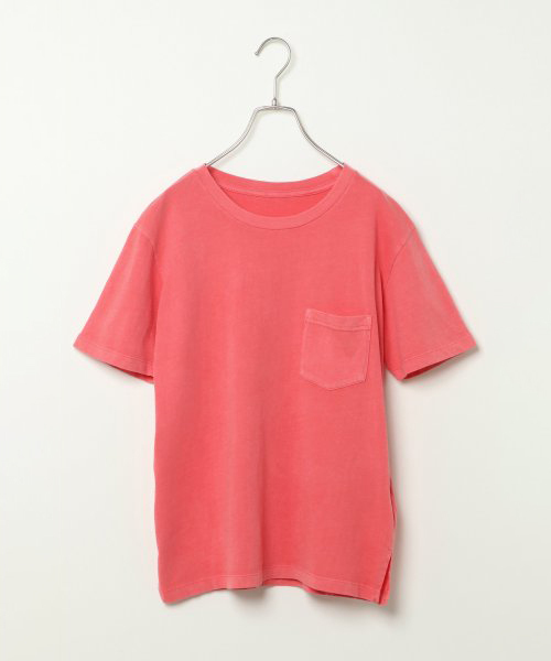 VENCEEXCHANGE(ヴァンスエクスチェンジ)の「天竺ウォッシュ加工Tシャツ (Tシャツ/カットソー・レディース・ブラック/ベージュ/オフホワイト/ライトカーキ/ブルー/ピンク・M)」の6枚目の写真