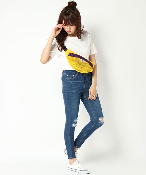 VENCEEXCHANGE(ヴァンスエクスチェンジ)の「天竺ウォッシュ加工Tシャツ (Tシャツ/カットソー・レディース・ブラック/ベージュ/オフホワイト/ライトカーキ/ブルー/ピンク・M)」の21枚目の写真