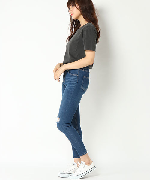 VENCEEXCHANGE(ヴァンスエクスチェンジ)の「天竺ウォッシュ加工Tシャツ (Tシャツ/カットソー・レディース・ブラック/ベージュ/オフホワイト/ライトカーキ/ブルー/ピンク・M)」の16枚目の写真