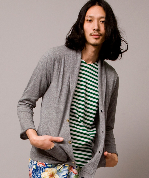 BEAUTY&YOUTH UNITED ARROWS（ビューティーアンドユースユナイテッドアローズ）の「by ∴ ショールカーディガン 9SL ◆（カーディガン/ボレロ・メンズ・グレー/ネイビー/コバルトブルー/マスタード・SMALL/MEDIUM/LARGE/X-LARGE）」の2枚目の写真