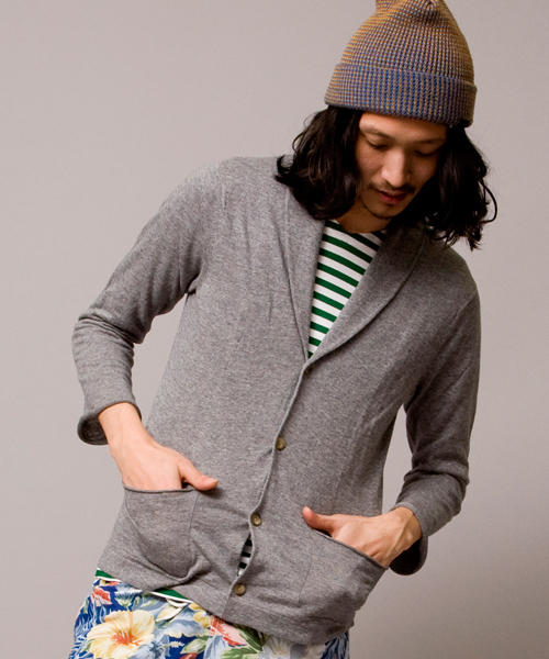 BEAUTY&YOUTH UNITED ARROWS（ビューティーアンドユースユナイテッドアローズ）の「by ∴ ショールカーディガン 9SL ◆（カーディガン/ボレロ・メンズ・グレー/ネイビー/コバルトブルー/マスタード・SMALL/MEDIUM/LARGE/X-LARGE）」の5枚目の写真