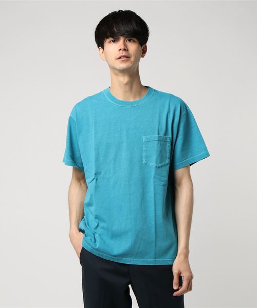 { JEMORGAN / ジェイイーモーガン } 製品染めポケット付きTシャツ { JEMORGAN / ジェイイーモーガン } 製品染めポケット付きTシャツ